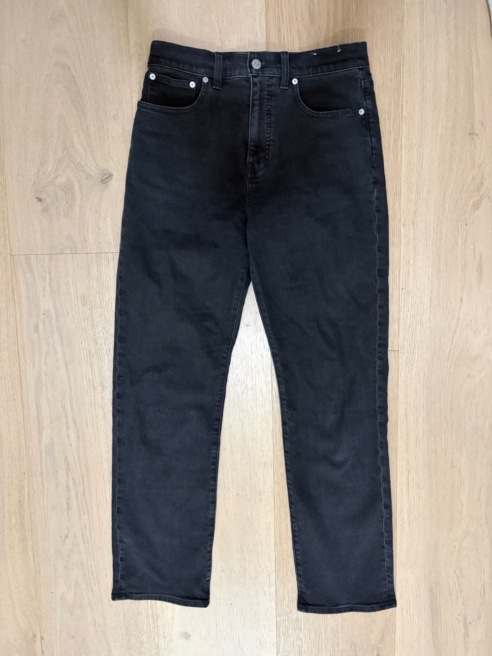 Madewell 90s Straight Leg Jeans in Black Waist 28